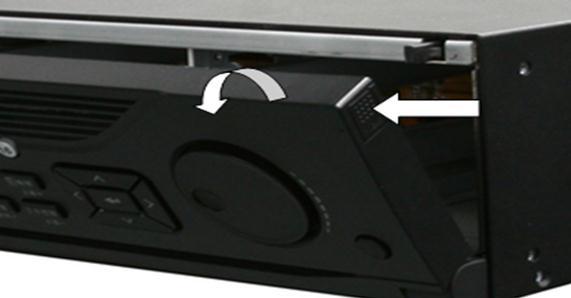Press the buttons on the panel of two sides and open the front panel. 4.