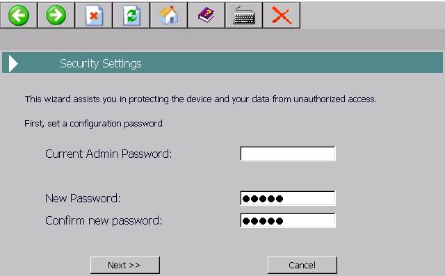 Confirm the Restart WLAN button there. Continue the settings with the Security Wizard after the Restart. 8.