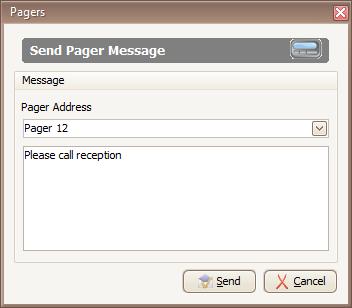Pager Messaging To send a message to a pager or DECT Handset, select the Pager Messaging icon from the main screen as shown below.