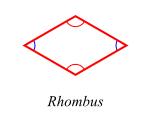 Rhombus A special parallelogram with all four sides equal to each other.