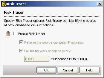 .." dialog File System Auto-Protect settings in the "Risk Tracer" dialog box Menu Policies >