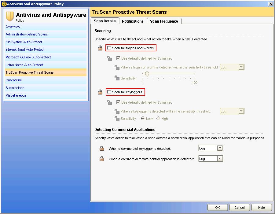 2.5.4 Antispyware Protection TruScan Proactive Threat Scans Introduction Antispyware protection is not necessary because it is performed by other applications; all settings need to be disabled.