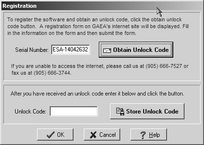 Registering and Unlocking Pocket ESA All of the programs listed on the menu screen can be installed and will run in demo mode until an unlock code is provided. 1.