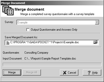 Example: Merging the Phase I ESA After the Merge button is pressed, the