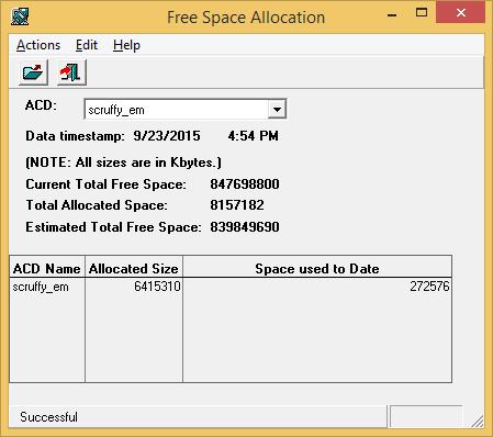 Checking free space allocation Checking free space allocation The steps in this section are performed using the CMS Supervisor client. To check free space allocation: 1.