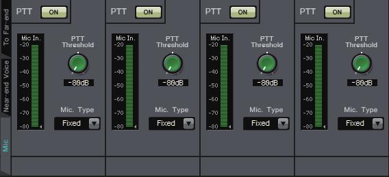 Mic screen Chapter 4. System screen Mic screen When using a mic equipped with a PTT (Push To Talk) switch, a small amount of noise may be heard while the PTT switch is off.