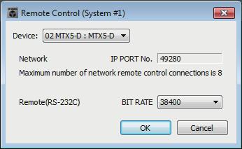 Remote Control dialog box Chapter 7.