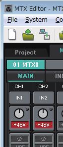 Workflow Chapter 1. An overview of MTX Editor Specify the MTX s input channel settings.