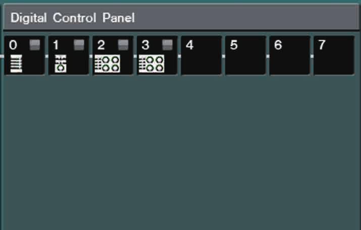 Digital control panel Chapter 3. Project screen The currently-selected device is enclosed by a blue border.