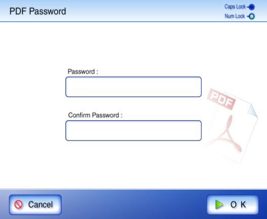 If a password is required to save to a PDF, clicking Yes