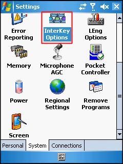 How to use InterKey Settings You can change InterKey settings to make the work with the program more convenient. Tap Start>Settings.