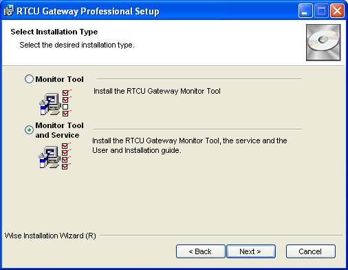 Installation To install the Gateway run GWPro.msi. There are 2 types of installations possible: Monitor Tool and Monitor Tool and Service. Note: Installation requires Administrator privileges.