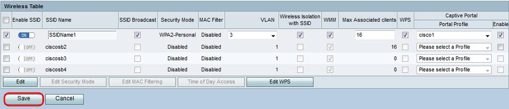 Check the check box in the Enable field if you want to enable the captive portal for the SSID. Step 19.