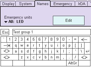 Enter a unit name and confirm with the Enter key. 5. Repeat steps 2 to 4 for other Emergency units or Groups.