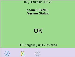 3 Design and function e-touchbox/panel System status OK is displayed on the System Status page if there are no errors in the system.