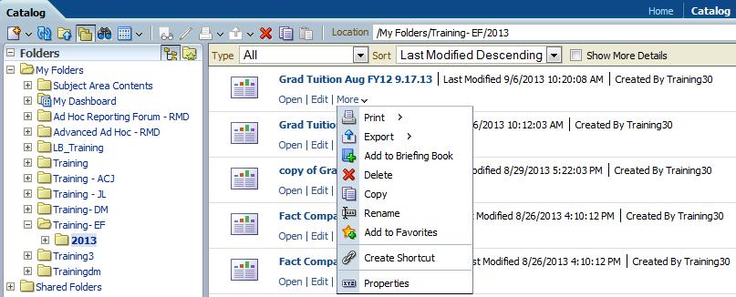 Save Analysis 1. Save the created analysis by clicking the Save icon. The Save As option is also available should you wish to save an analysis under a different name or location. 2.