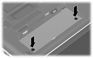 5. On the bottom of the computer, press in on the keyboard release tabs. 6.