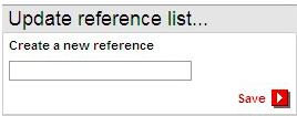 Go to the Update reference list box and type the desired reference in the Create a new reference field 3.