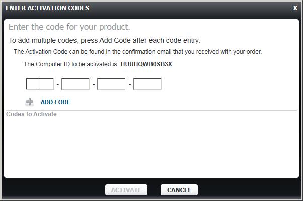 You will be prompted to enter your Activation Code for the license you intend to request.
