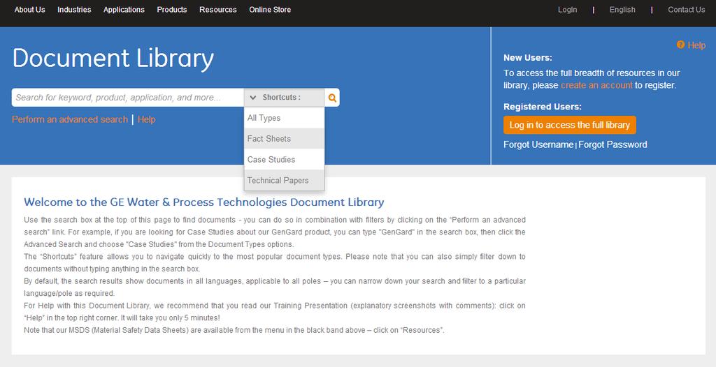 Library Home Page This training presentation is available via the Help link (top right corner and underneath