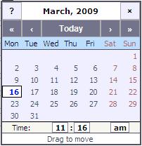 What you can do How you can do it dates falling on a Monday in the first column, as shown below: Selecting a date Click on the date, for example, 16.