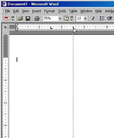 tab stops to appear. Click on the ruler to add tab stops!