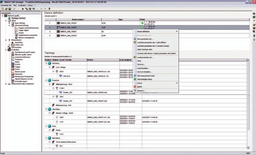 Products SIMEAS Q0 Software SIMEAS Q0 Manager The SIMEAS Q0 Manager is a complete software tool for parameterization, system overview, evaluations and automatic analyses; it allows the analysis of