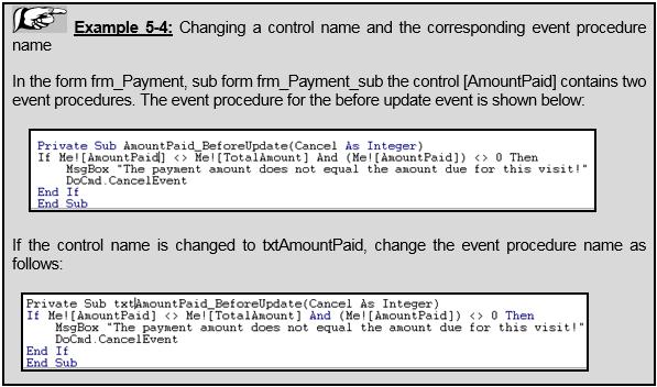8.3 RESPONDING OF EVENTS 145 Event procedures carry additional arguments, such as Cancel.