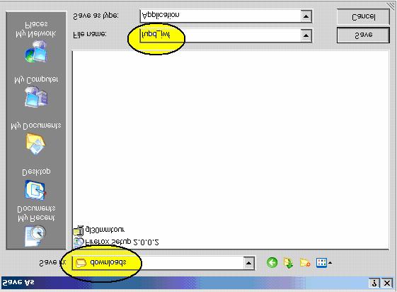 Step 4: When you select the Save option in the above example, a Save As window will display.