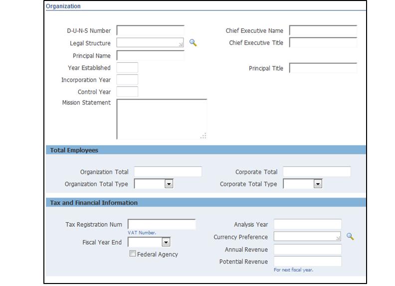 4. Organization Tab Each field in the organization section can be updated at the discretion of the organization s administrator.