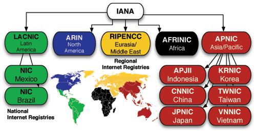 RIRs Regional Internet Registries RIRs receive blocks of IP
