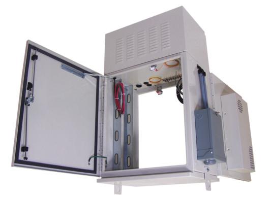 Separate locking compartments on multichamber models offer division of provider and customer equipment access.
