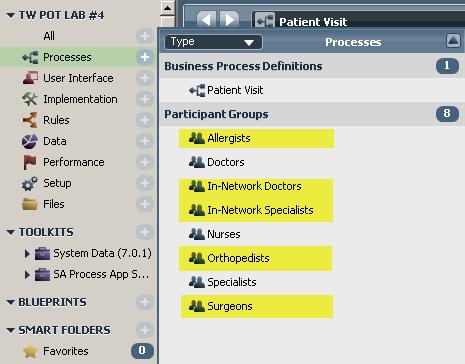 b. If you are wondering how you are going to be able to assign a task to a specific provider, for example, In-Network Allergist, you setup additional participant groups to further define the doctors