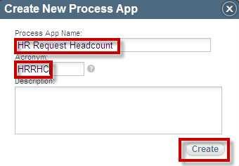3. In the Create New Process App wizard, enter the following: a. b. c.