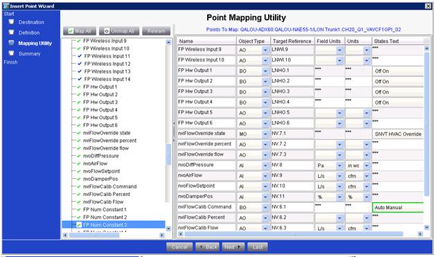 You may also select network variables individually for mapping by clicking them.