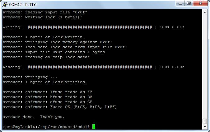 Figure 60 Programming boot loader using AVRDUDE Please refer to AVRDUDE package for detailed information. 6.7.
