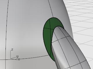 At the Select curve to create pipe around prompt, select the edge of the hole in the body or the edge of the wing surface.