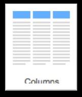 Columns are used for creating open, horizontally oriented content areas.