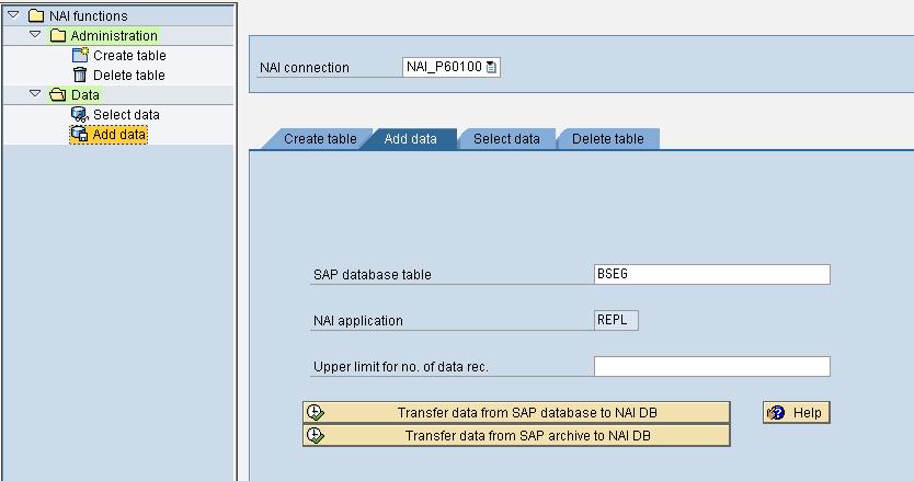 Choose. Table BSEG is created in the Sybase IQ database.
