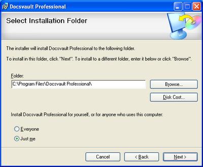 Step 3 - Select Installation Folder Shown below is the Select Installation Folder page. A default path for installation is automatically chosen.