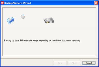 4. On completion, the 'Backup Wizard' gives a success message.