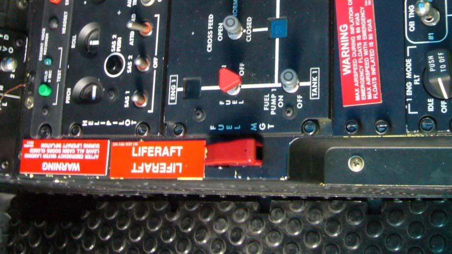 Liferaft Deployment Switch Figure 16: Liferaft Deployment Switch A109E, S Liferaft Deployment Switch Figure 17: