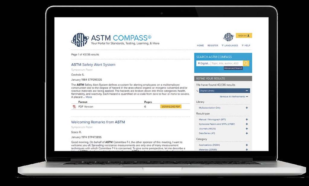 5 Using the ASTM Digital Library The ASTM Digital Library provides access to all Journals, Special Technical Publications, Manuals and Data Series.