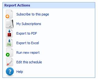 1.8 Report Actions Web Part The Report Actions web part is used as a common menu throughout the Nintex Reporting Center. This web part can be found in the "Suggested Web Part for.