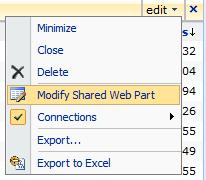 To modify the web part, select "Site Actions" then "Edit Page". You will need to be signed in to SharePoint using an account with sufficient privileges.