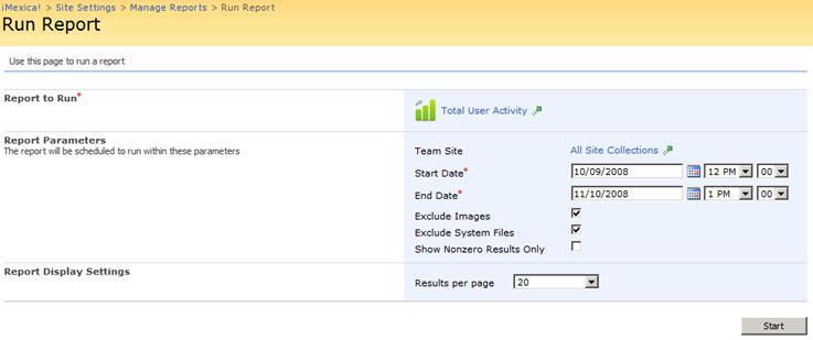 By clicking this icon from an existing report, the Run Report page
