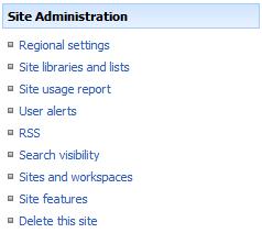 1.15 Team Site Reporting The Team Site Reporting feature provides reporting targeted at a specific Team Site. To activate the feature, go to Site Settings.