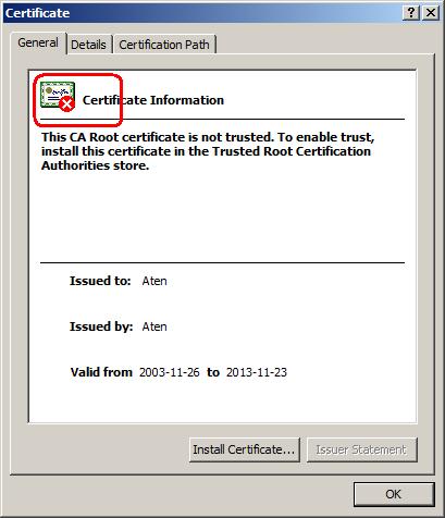 CL5708I / CL5716I User Manual Installing the Certificate To install the certificate, do the following: 1.