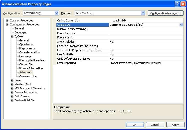 Expand the Configuration folder > Expand the C/C++ sub folder.