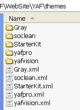 YafVision theme. Copy the yafvision.xml file and rename it to StarterKit.